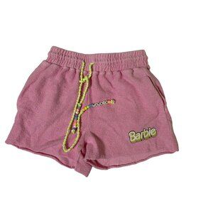 Barbie Forever 21 Pink Terry Cloth Shorts With Bead Detail XS